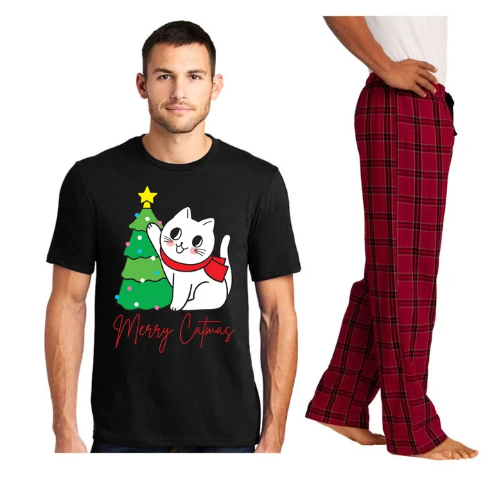 Merry Catmas Cute Christmas Cat Lover Pajama Set