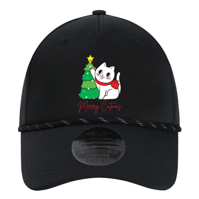 Merry Catmas Cute Christmas Cat Lover Performance The Dyno Cap