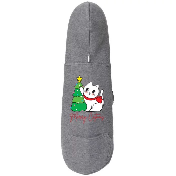 Merry Catmas Cute Christmas Cat Lover Doggie 3-End Fleece Hoodie