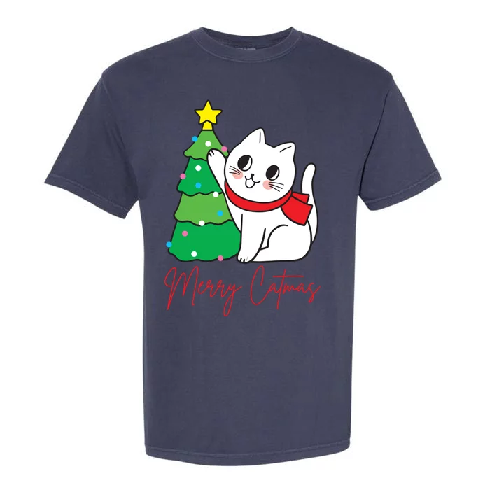 Merry Catmas Cute Christmas Cat Lover Garment-Dyed Heavyweight T-Shirt