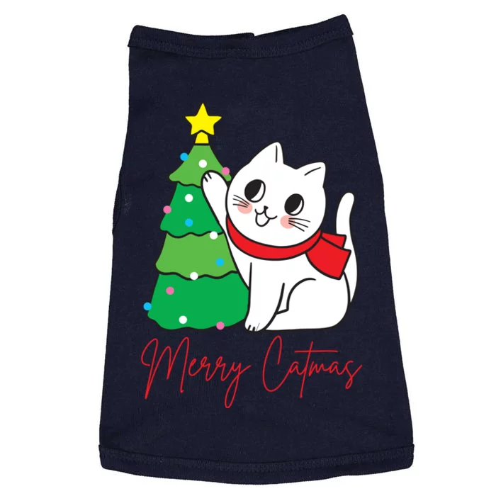 Merry Catmas Cute Christmas Cat Lover Doggie Tank