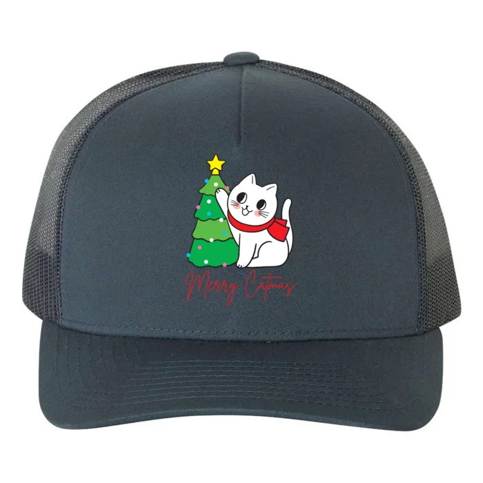 Merry Catmas Cute Christmas Cat Lover Yupoong Adult 5-Panel Trucker Hat