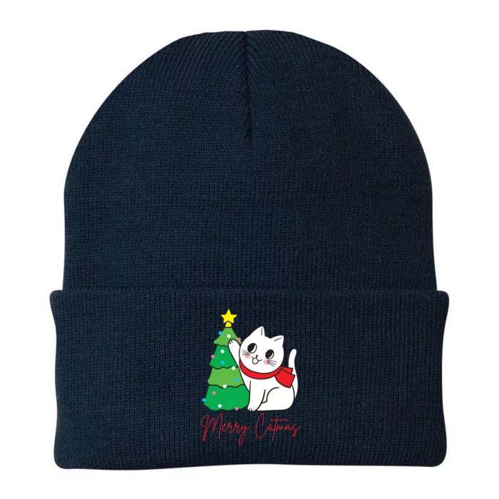 Merry Catmas Cute Christmas Cat Lover Knit Cap Winter Beanie