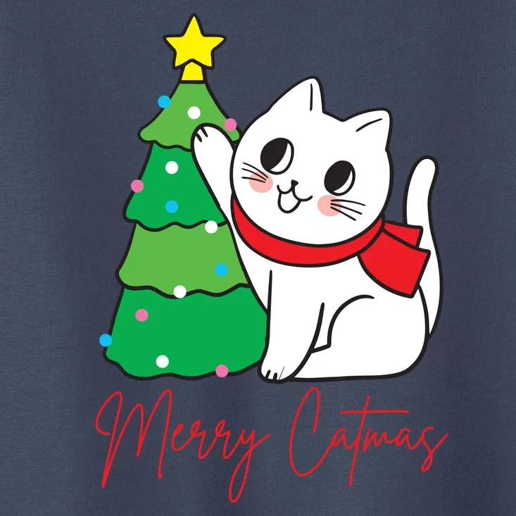 Merry Catmas Cute Christmas Cat Lover Toddler T-Shirt