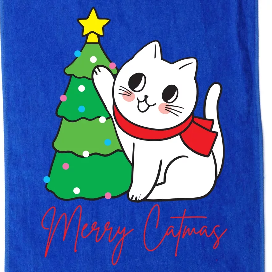 Merry Catmas Cute Christmas Cat Lover Platinum Collection Golf Towel