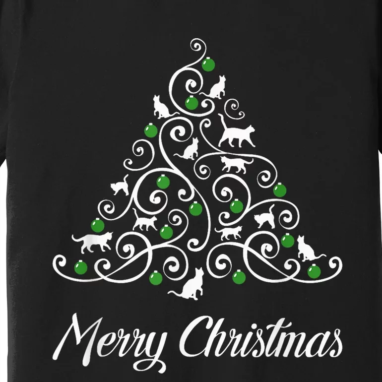 Merry Catmas Christmas Cat Tree Cats Funny Meowy Cats Lovers Premium T-Shirt