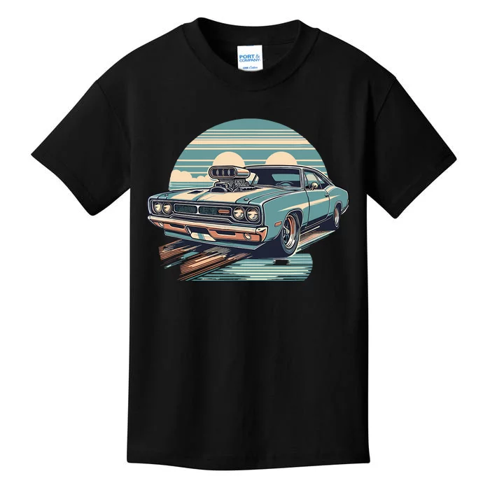 Muscle Car (Classic Vintage Retro Design) Kids T-Shirt