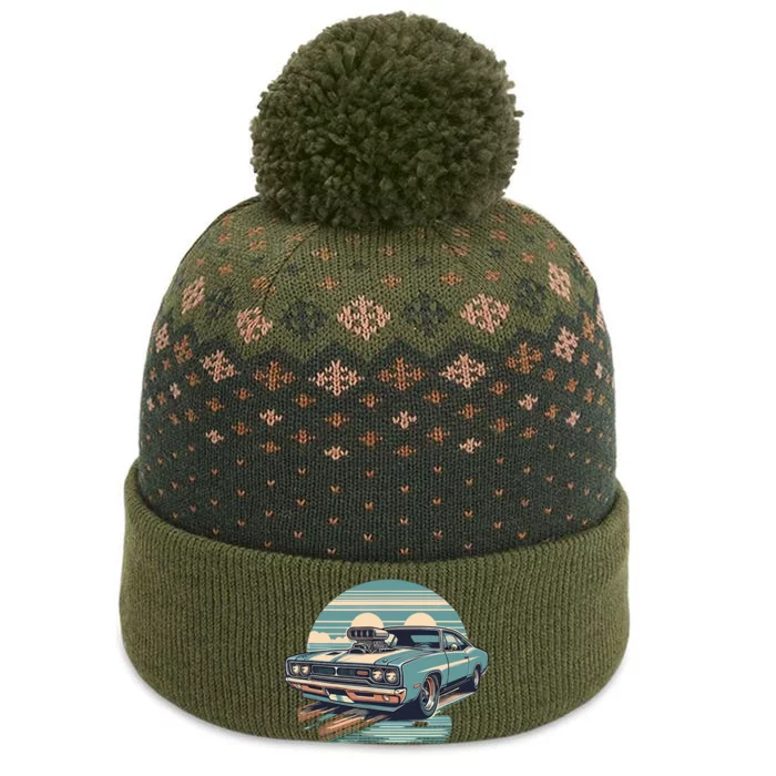 Muscle Car (Classic Vintage Retro Design) The Baniff Cuffed Pom Beanie