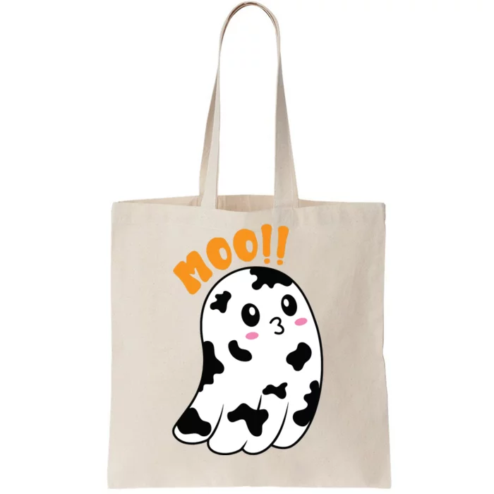 Moo! Cute Cow Boo Ghost Halloween Animal Tote Bag