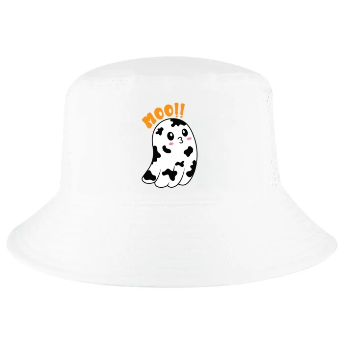 Moo! Cute Cow Boo Ghost Halloween Animal Cool Comfort Performance Bucket Hat