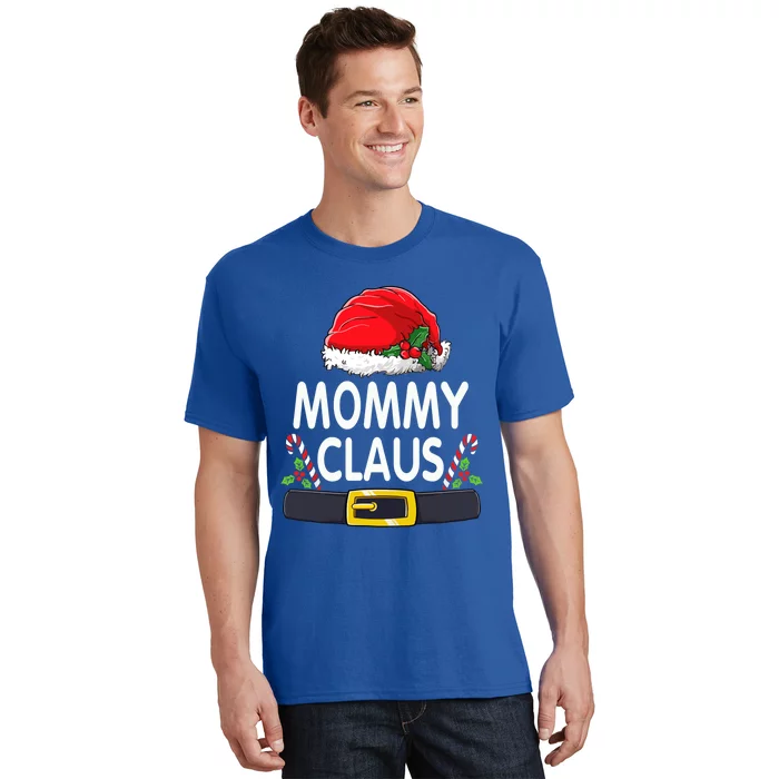 Mommy Claus Christmas Pajamas Santa Hat Matching Family Mom Gift T-Shirt