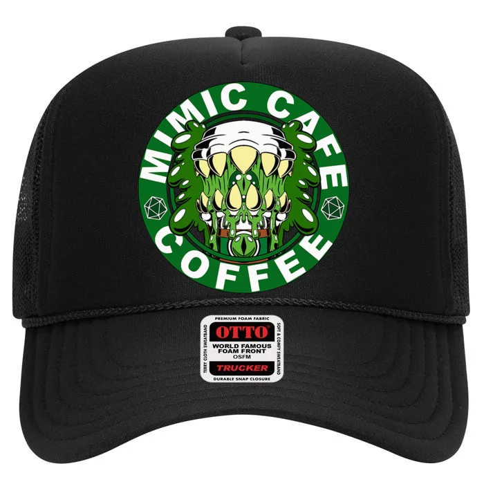 Mimic Cafe Coffee High Crown Mesh Trucker Hat