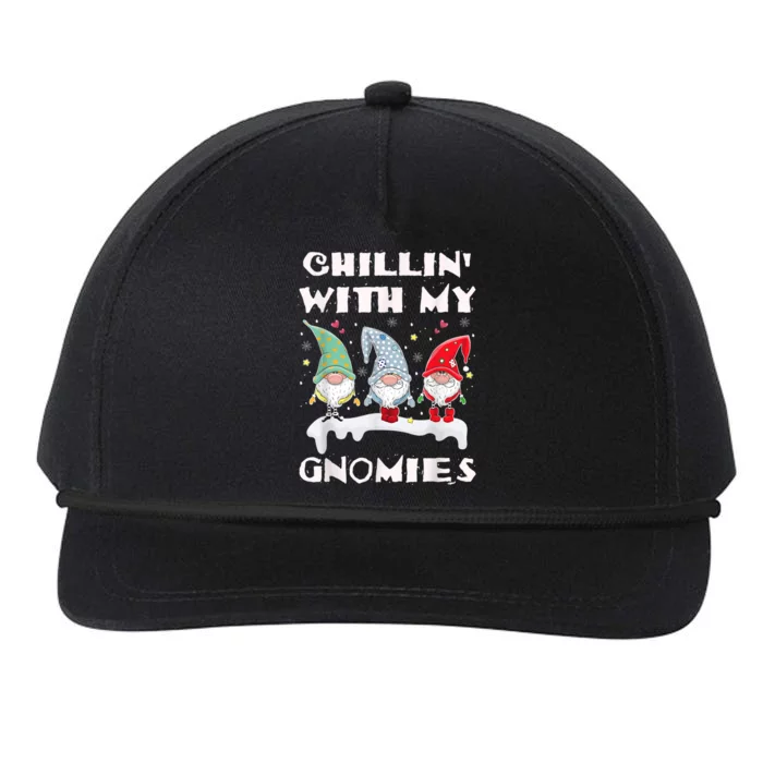 Merry Christmas Chillin With My Gnomies Gnome Meaningful Gift Snapback Five-Panel Rope Hat