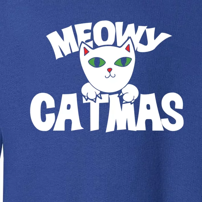 Meowy Catmas Cute Gift Funny Christmas Cats Cute Funny Gift Toddler Sweatshirt