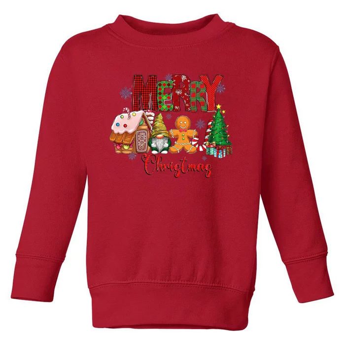 Merry Christmas Candy House Lemon Gnome Gingerbread Pajamas Toddler Sweatshirt