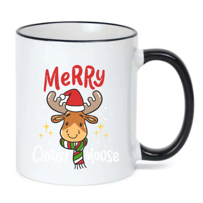 Merry Christmas Christmoose Moose Reindeer Antler Funny Gift Meaningful Gift Black Color Changing Mug