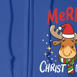 Merry Christmas Christmoose Moose Reindeer Antler Funny Gift Meaningful Gift Full Zip Hoodie