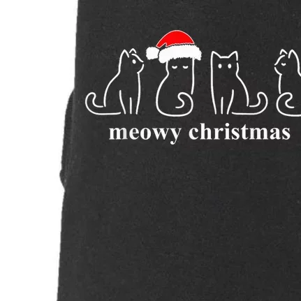 Meowy Catmas Cat Christmas Cute Kitten Cats Santa Hat Xmas Doggie 3-End Fleece Hoodie