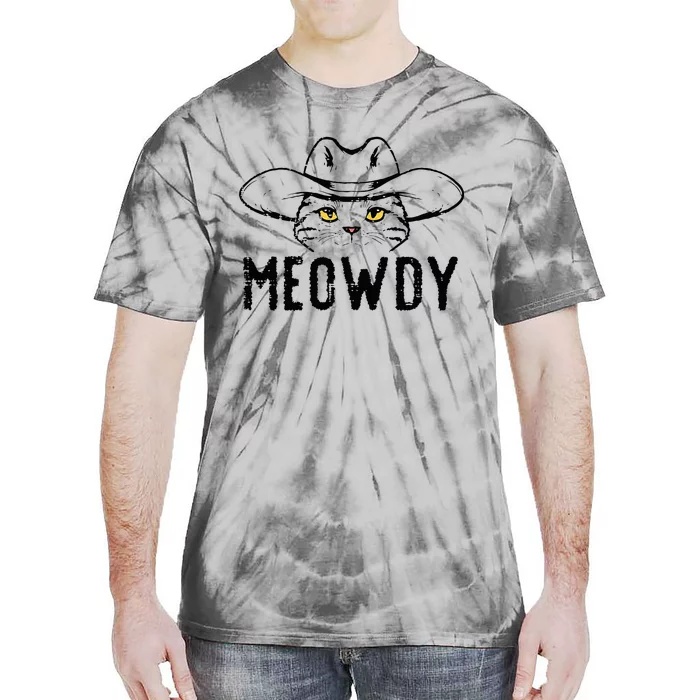 Meowdy Cat Cowboy Funny Meme Country Texas Tie-Dye T-Shirt