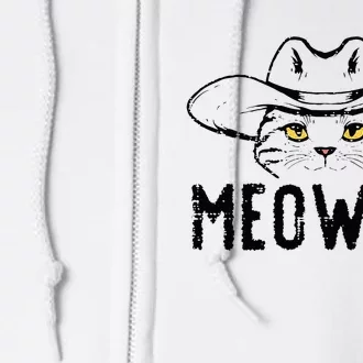 Meowdy Cat Cowboy Funny Meme Country Texas Full Zip Hoodie