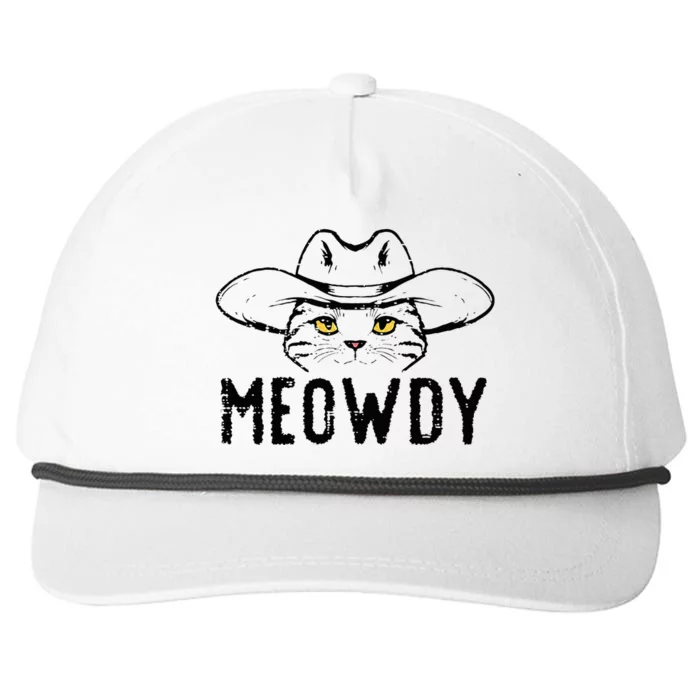 Meowdy Cat Cowboy Funny Meme Country Texas Snapback Five-Panel Rope Hat