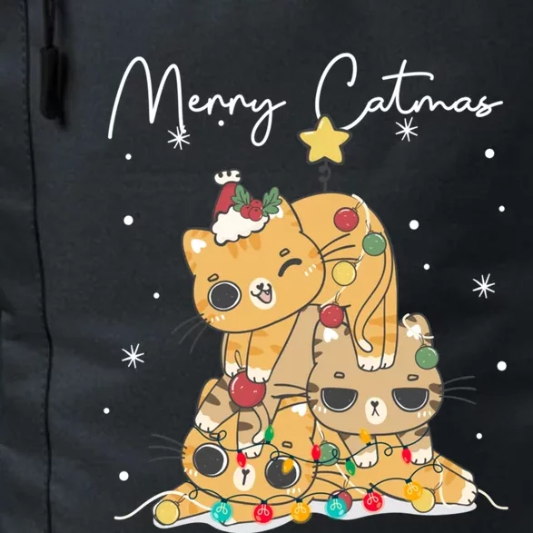 Merry Catmas Cat Christmas Tree Cats Dad Mom Meowy Xmas Gift Daily Commute Backpack