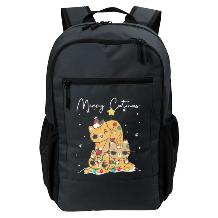 Merry Catmas Cat Christmas Tree Cats Dad Mom Meowy Xmas Gift Daily Commute Backpack