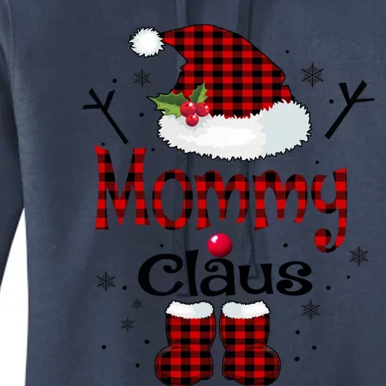 Mommy Claus Christmas Santa Family Matching Pajamas Xmas Funny Gift Women's Pullover Hoodie