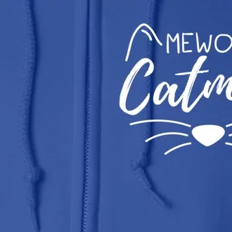 Meowy Catmas Cat Lover Christmas Outfit Funny Pajama Cute Gift Full Zip Hoodie