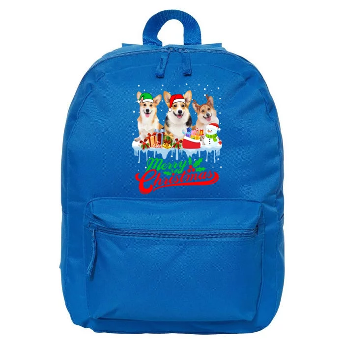 Merry Christmas Corgi Dog Funny Xmas Puppy Lover Gift 16 in Basic Backpack