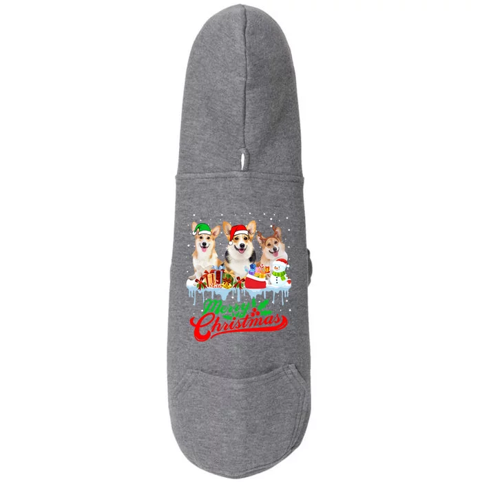 Merry Christmas Corgi Dog Funny Xmas Puppy Lover Gift Doggie 3-End Fleece Hoodie