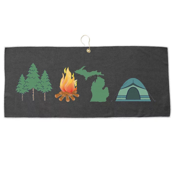 Michigan Camping Canoeing And Hiking Nature Large Microfiber Waffle Golf Towel