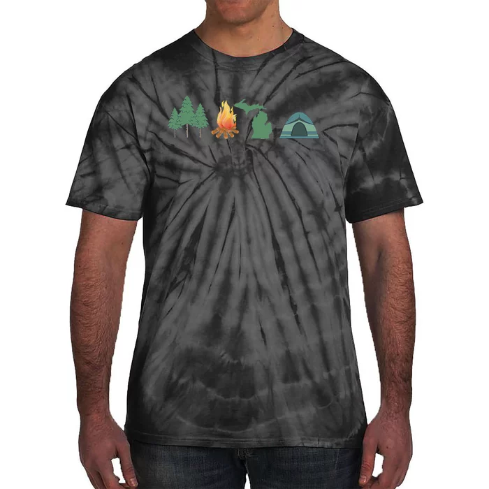 Michigan Camping Canoeing And Hiking Nature Tie-Dye T-Shirt