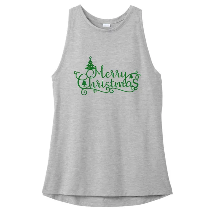 Merry Christmas Cute Gift Ladies Tri-Blend Wicking Tank