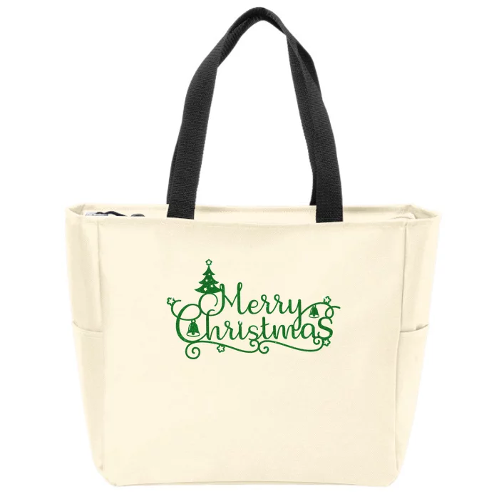 Merry Christmas Cute Gift Zip Tote Bag