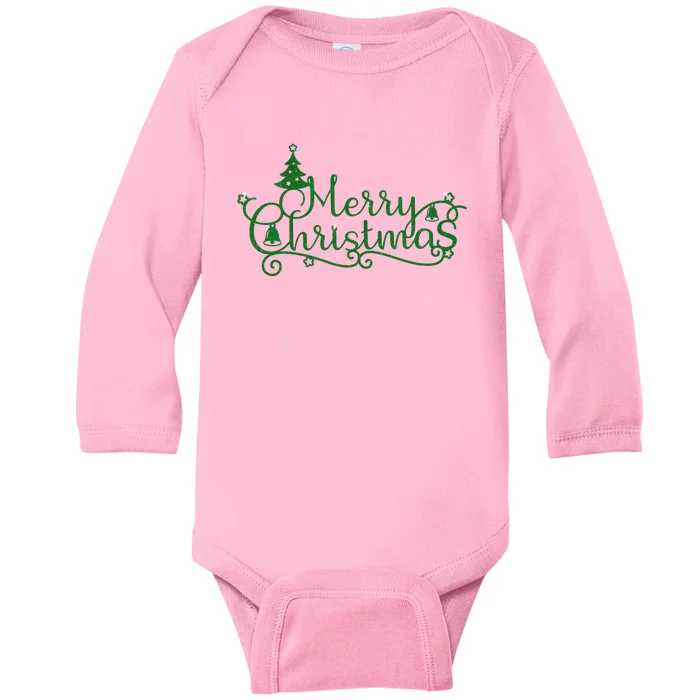 Merry Christmas Cute Gift Baby Long Sleeve Bodysuit