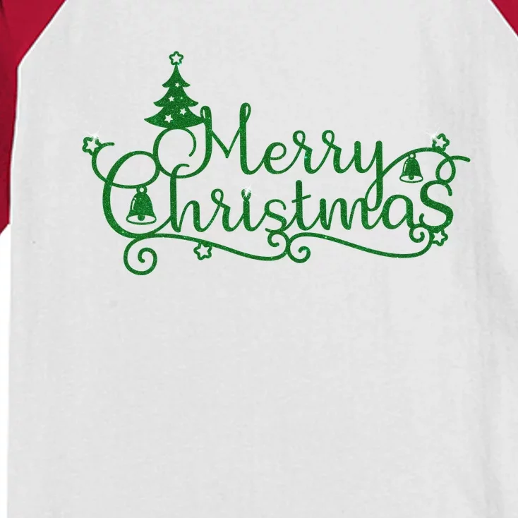 Merry Christmas Cute Gift Kids Colorblock Raglan Jersey