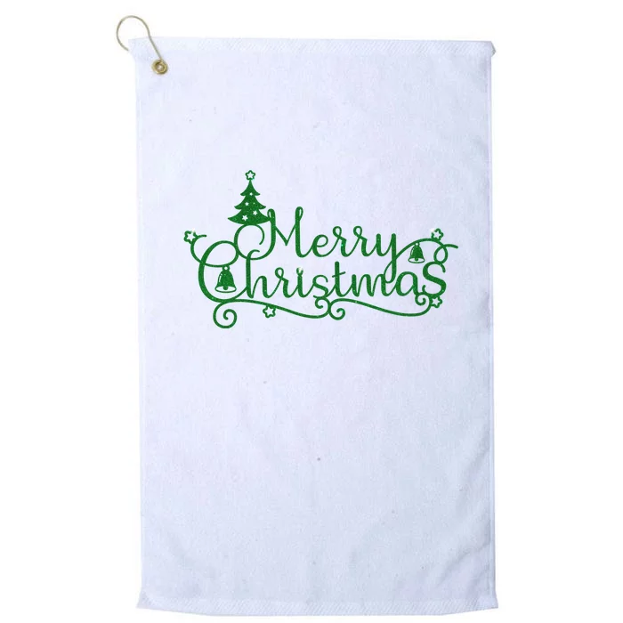 Merry Christmas Cute Gift Platinum Collection Golf Towel