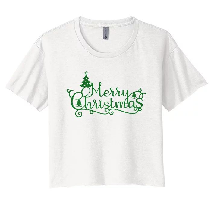 Merry Christmas Cute Gift Women's Crop Top Tee