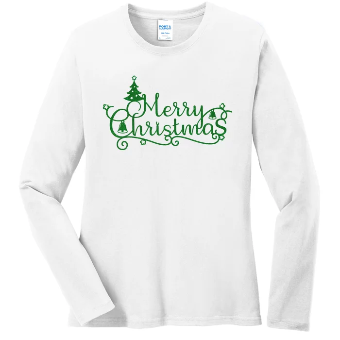 Merry Christmas Cute Gift Ladies Long Sleeve Shirt