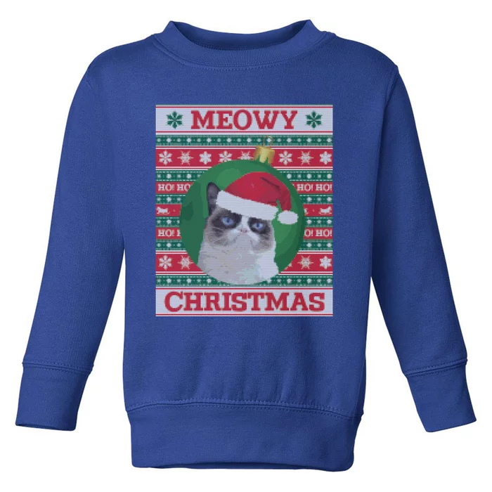 Meowy Christmas Cat Christmas Gift Toddler Sweatshirt