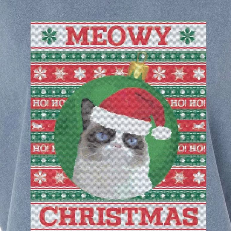 Meowy Christmas Cat Christmas Gift Garment-Dyed Women's Muscle Tee