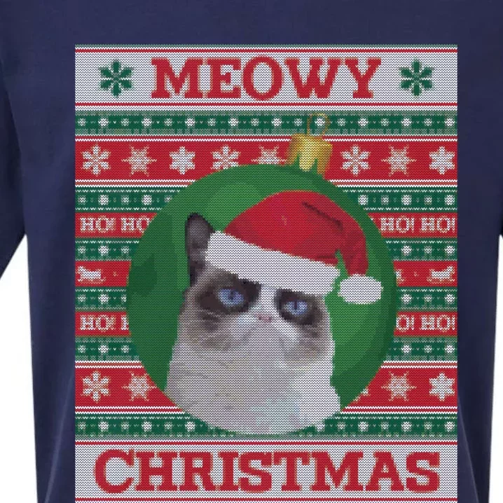 Meowy Christmas Cat Christmas Gift Sueded Cloud Jersey T-Shirt