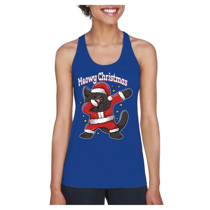 Meowy Christmas Cute Cat Ugly Sweater/ Great Gift Women's Racerback Tank