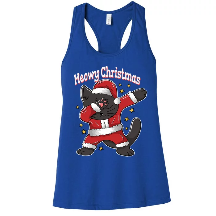 Meowy Christmas Cute Cat Ugly Sweater/ Great Gift Women's Racerback Tank