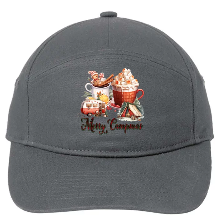 Merry Campmas Christmas Funny Camping Meaningful Gift 7-Panel Snapback Hat