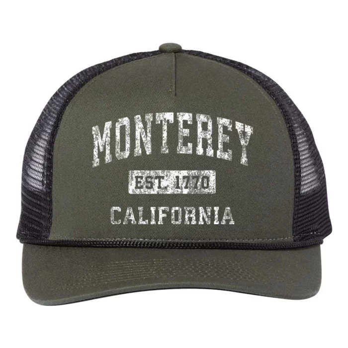 Monterey California Ca Vintage Established Retro Rope Trucker Hat Cap