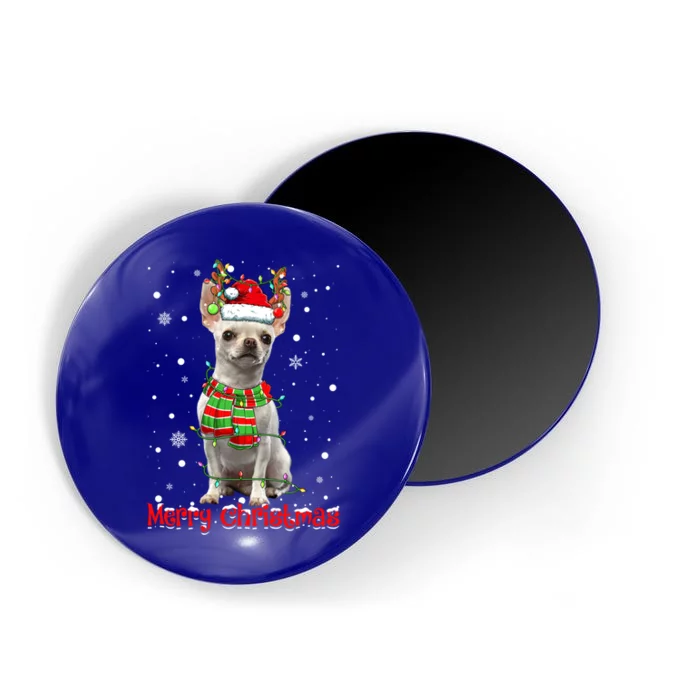 Merry Christmas Cute Chihuahua Dog Xmas Lights Pajama Gift Magnet