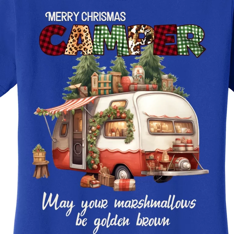 Merry Christmas Camper May Your Marshmallows Be Golden Brown Meaningful Gift Women's T-Shirt