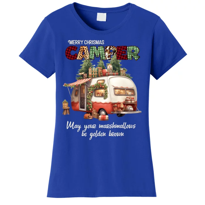 Merry Christmas Camper May Your Marshmallows Be Golden Brown Meaningful Gift Women's T-Shirt